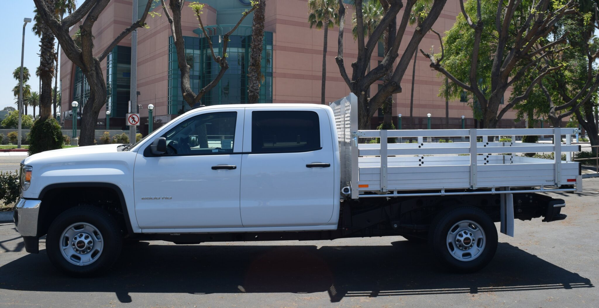 2017 GMC 1500, with a 6'6''x 9' with an aluminum body, 22" fold down gates, and factory bumper.