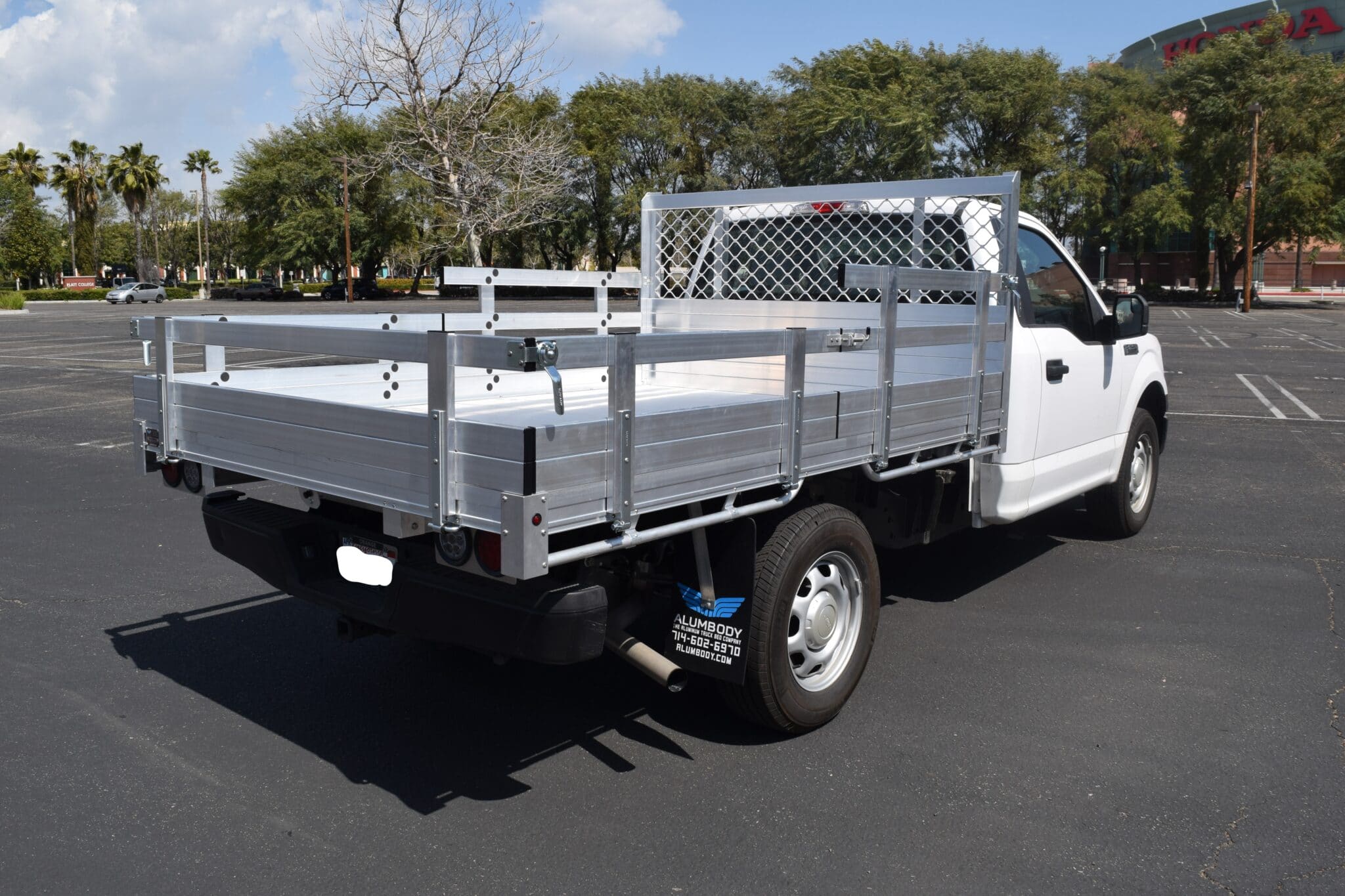 2020 F150 with a 66 X 9 Aluminum Bed with 22 front fold downs 14 rear fold downs using the factory bumper. LI