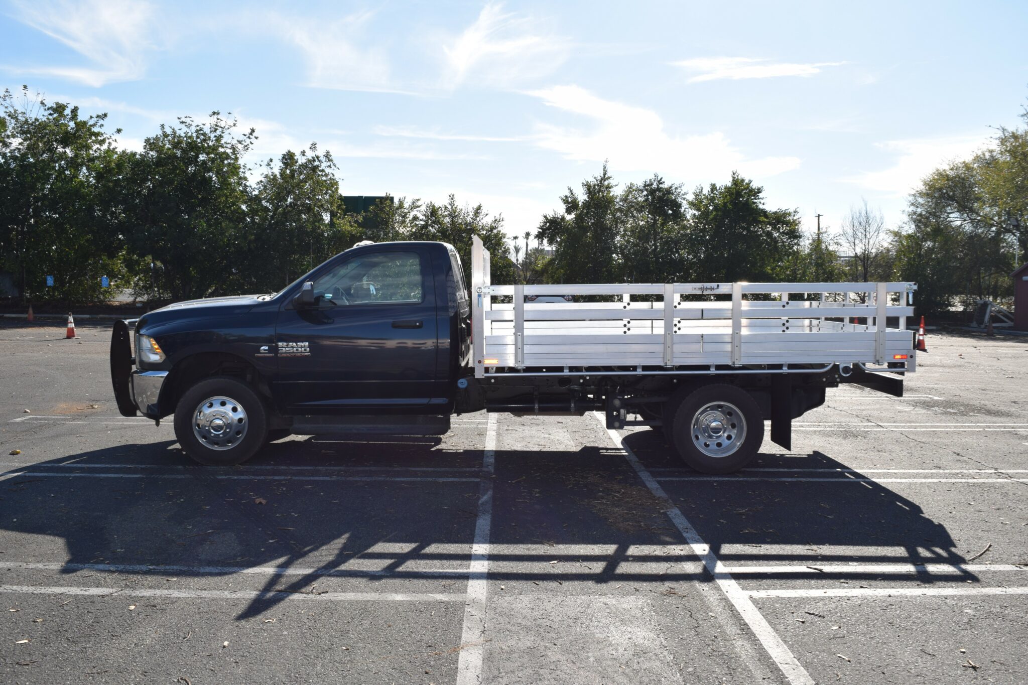 2021 Ram 3500 DRW 8'x12' aluminum flatbed with 22'' fold down gates dock bumper