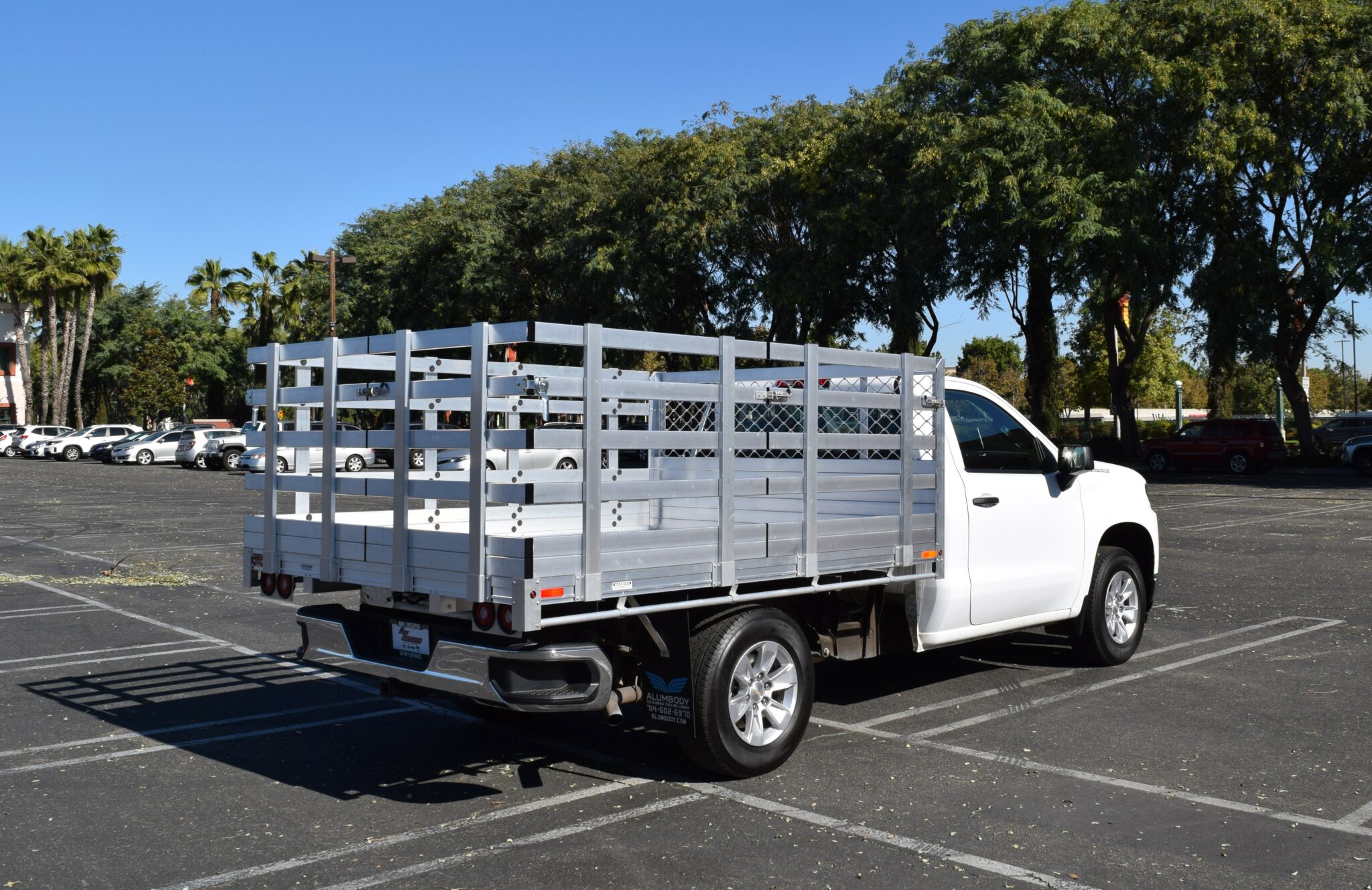 2021 Chevy Silverado 1500 7x9 aluminum stake bed with 38 lift out stakes