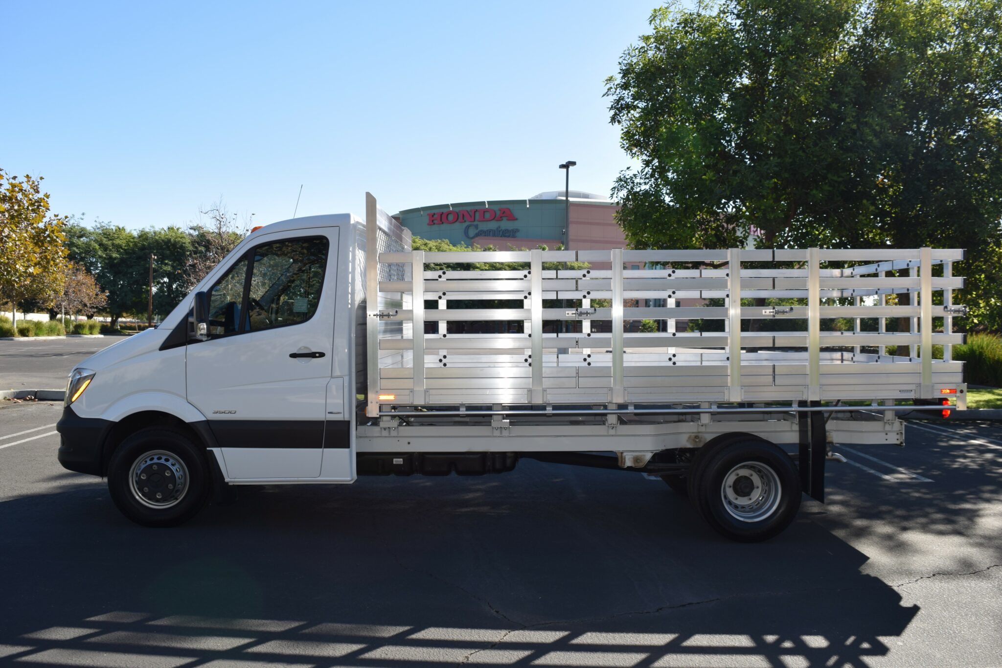 2014 Mercedes Benz Sprinter 3500 7'x12' aluminum stake bed with 38'' lift out stakes