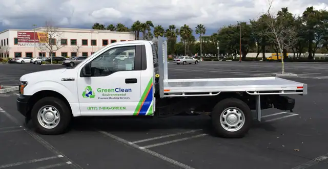 2018 Ford F-150 with a 6'6" × 9' aluminum flatbed, no stakes, stainless steel hardware and the factory bumper