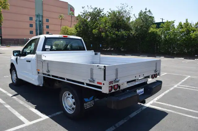 2021 Ford F150 81" × 8' Aluminum Pool Truck Bed with 9" solid fold-down gates using stainless steel hardware and the factory bumper